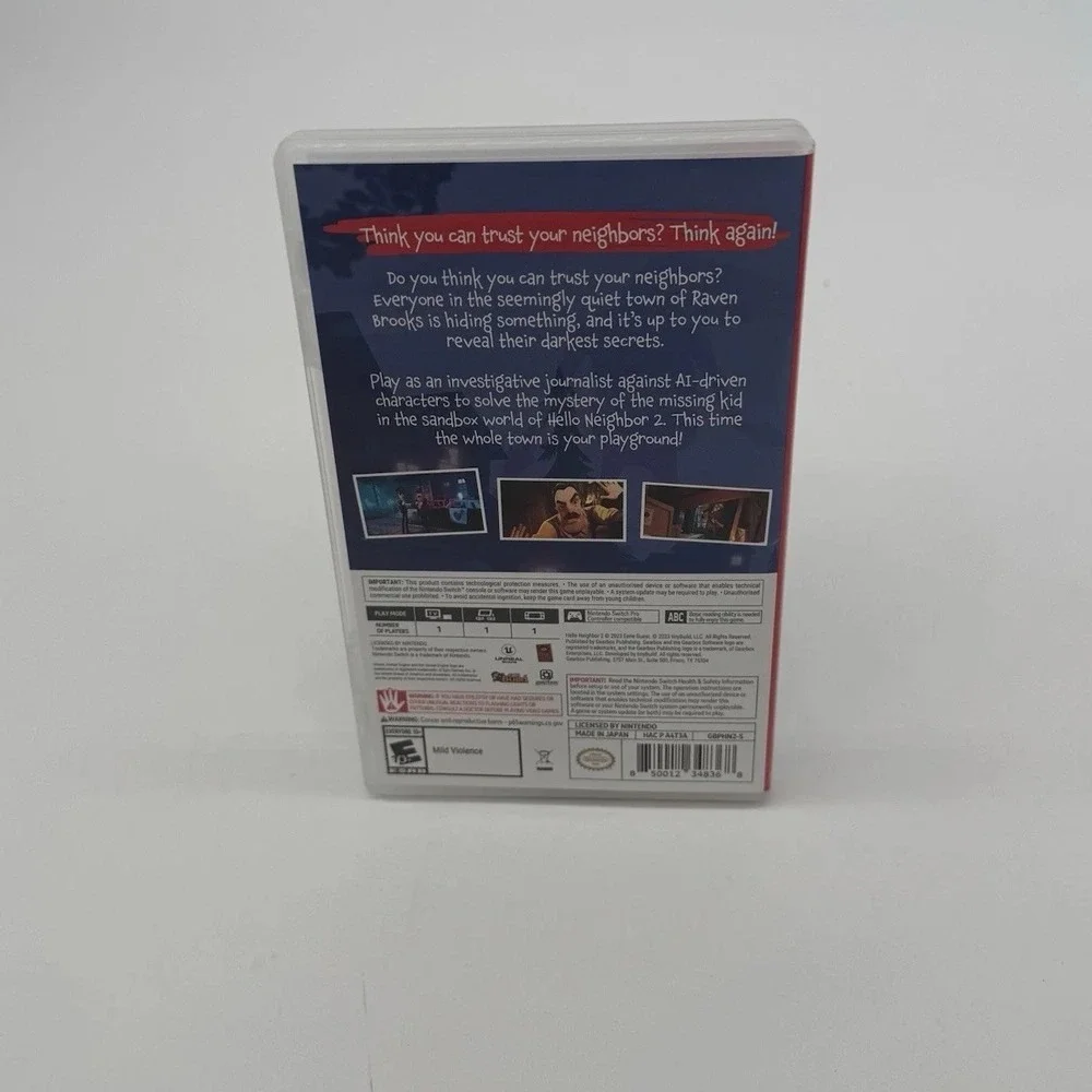 Hello‎ Neighbor 2 Nintendo Switch Gearbox CIB Pre-Owned Working EUC